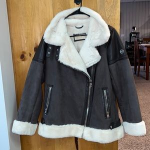 Michael Kors Sherpa Lined Bomber Jacket